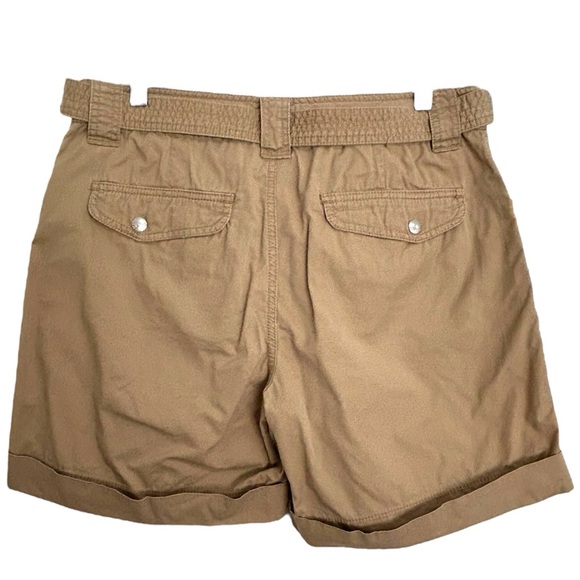 Lauren Ralph Lauren Women's Tan Cuffed Belted Shorts‎  Sz 10 - Picture 2 of 5